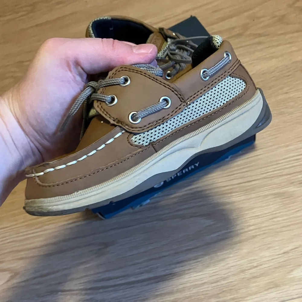 Sperry Kids Brown Tan Leather Moccasins